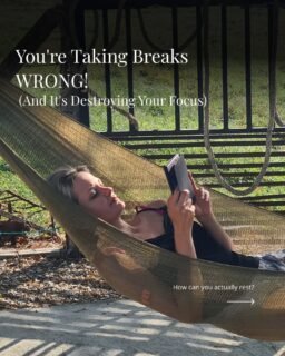 Okay, time for a little truth bomb: I used to think breaks were for the 'weak.' 

If I wasn't glued to my screen, I wasn't working hard enough.

Well now I know how wrong I was. You young me was very eager to proof herself and show the world how hard she was working 🙂 

Now, I swear by intentional breaks. 

And yes, by now we all know they are important, but what do you know about the “science” of recharging your brain?

How do you actually take a good break? Just scrolling on your phone? Watch your series? 

This carousel is your wake-up call. Swipe to see how to actually recharge (and why it's not just about feeling less tired).
